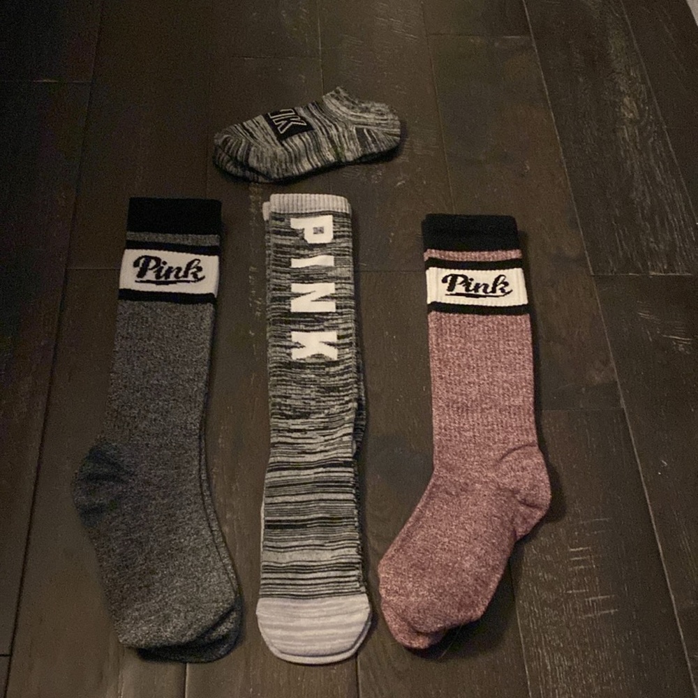 Bundle of PINK socks- 3 knee highs and one ankle